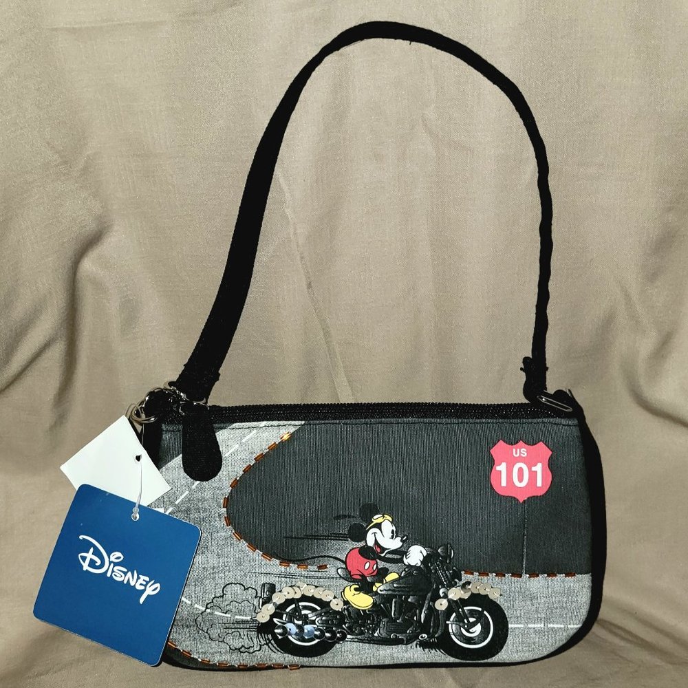 Vintage Disney Mickey Mouse on Motorcycle Highway 101 Purse